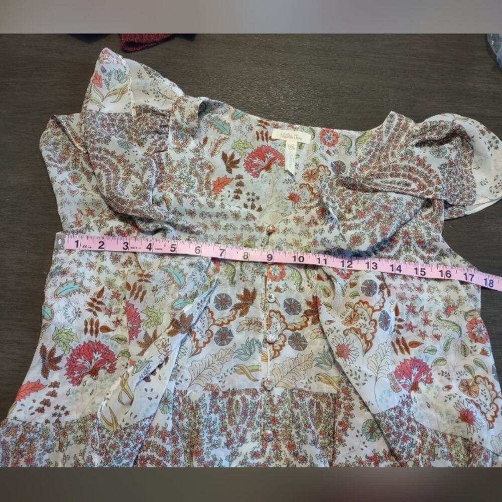 Matilda Jane Fly By Floral Cascading Ruffle Top Size XS - Picture 7 of 14